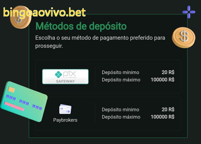 O cassino bingoaovivo.betbet oferece uma grande variedade de métodos de pagamento